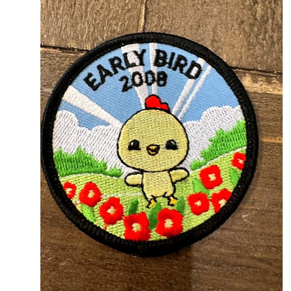 Girl Scouts Early Bird Patches Kids OS Multi Color 2008 2009 Embroidered Badges
